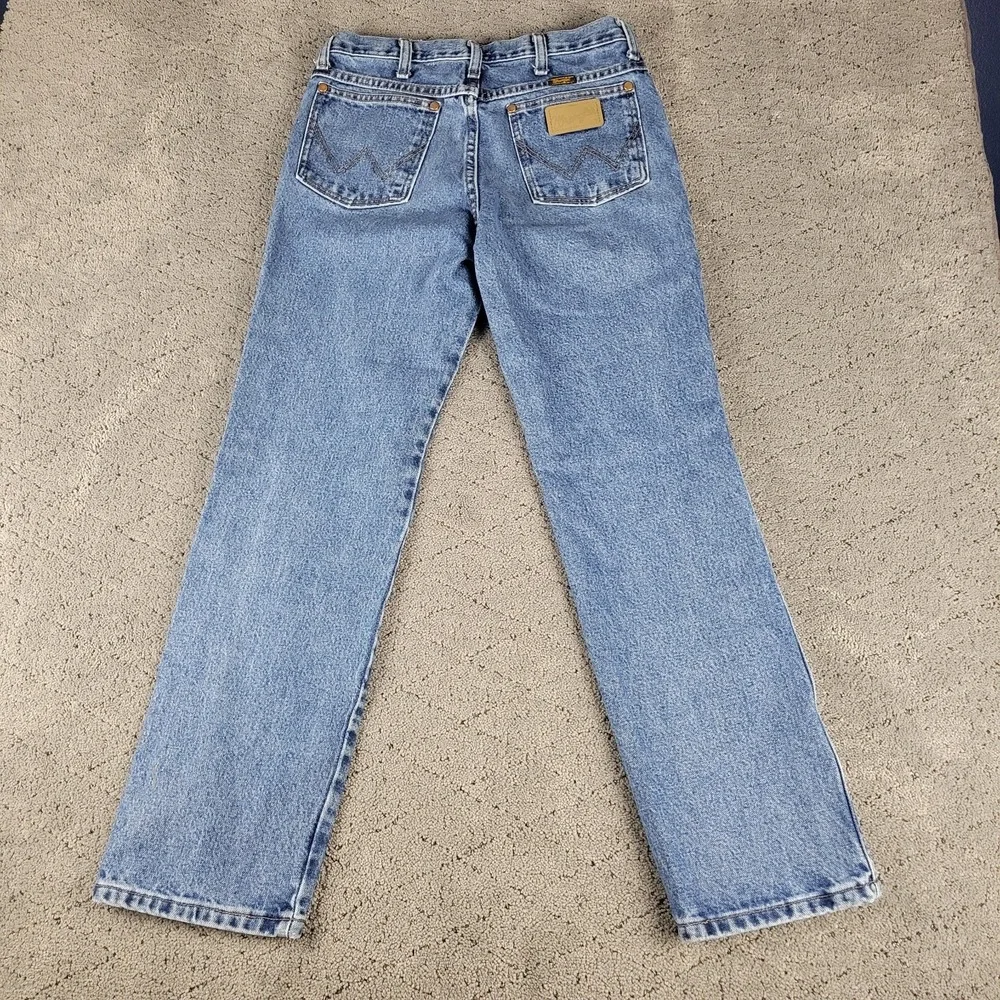 Wrangler Jeans Mens 30x30 Blue Cowboy Cut Slim Fit Medium Wash Western Workwear